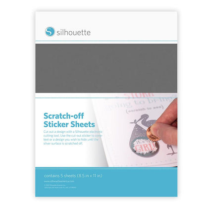 Silver Glitter Sticker Sheets / Papel para Stickers Plateado con Glitter Descontinuado Silhouette