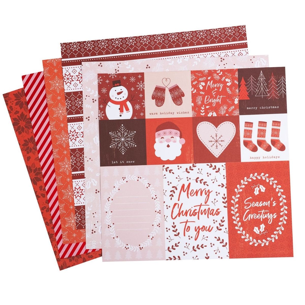 Frosted Peppermint Cardstock / Block de Cartulina Navidad Tonos Rojos Descontinuado DCWV