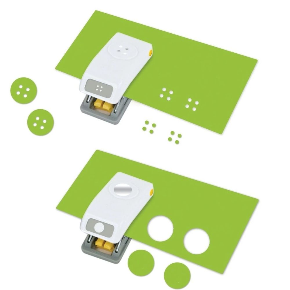 Mini Punches Set Button and Holes / 2 Mini Perfordoras para Hacer Botones Descontinuado Ek Success