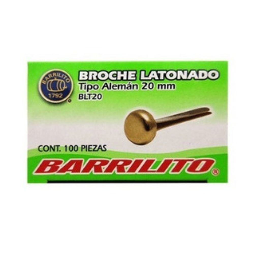 Broches Latonados Tipo Alemán 15 mm Descontinuado Barrilito