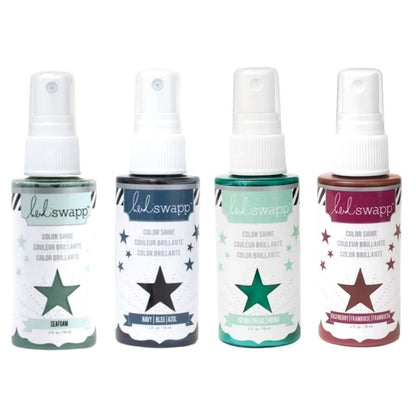 Color Shine Pack 4 / Kit de 4 Tintas en Spray con Brillitos Descontinuado Heidi Swapp