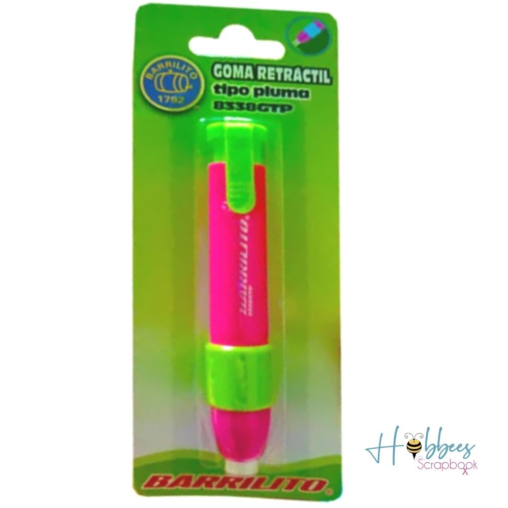 Goma para Borrar Retráctil Tipo Pluma  Barrilito