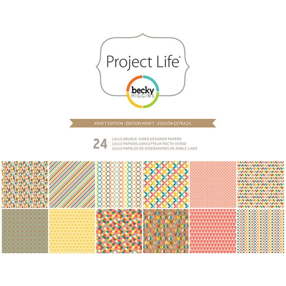 Kraft Double-Sided Paper Pack / Block de Papel Kraft Doble Cara 12x12 Descontinuado American Crafts