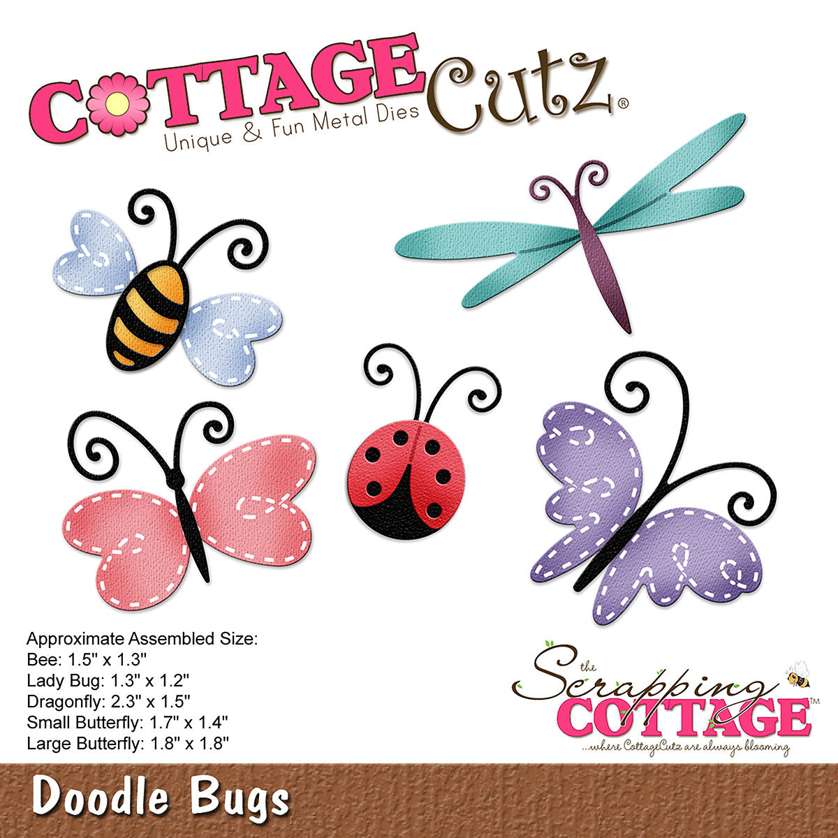 Doodle Bugs Die /  Suaje Insectos Descontinuado Cottage Cutz