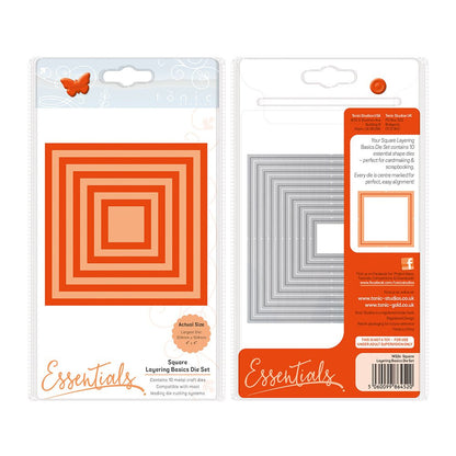Essentials Square Layering Basics Die Set/ Set de Suajes de Cuadrados Dados de Corte / Suajes / Troqueles Tonic Studios