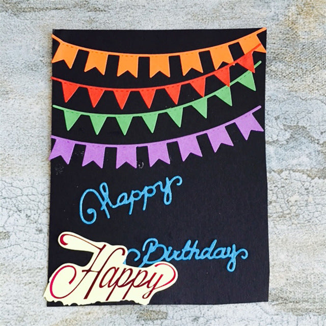 Celebration Flags Dies / Suajes de Banderines Descontinuado Elizabeth Craft Designs
