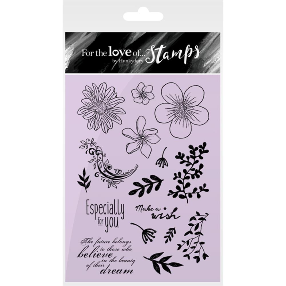 Stamps Fancy Floral / Sellos de Flores y Hojas Descontinuado Hunkydory