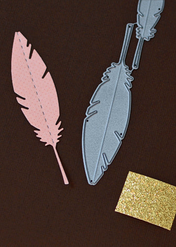 Feather Stamps &amp; Dies Set / Kit de Sellos y Suajes de Hojas Descontinuado American Crafts