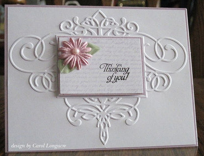 Embossing Folder Flourished Frame / Folder de Grabado Marco Decorado Descontinuado Cuttlebug