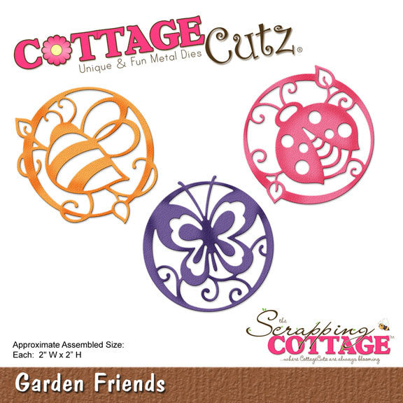 Garden Friends Die /  Suaje de Etiquetas de Animalitos de JardÃn Dados de Corte / Suajes / Troqueles Cottage Cutz
