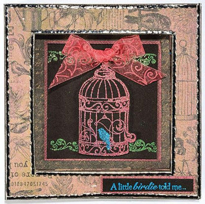 Bird in Cage Clear Stamps / Sellos de Polímero de Jaula de Pájaro Descontinuado Hot off the Press