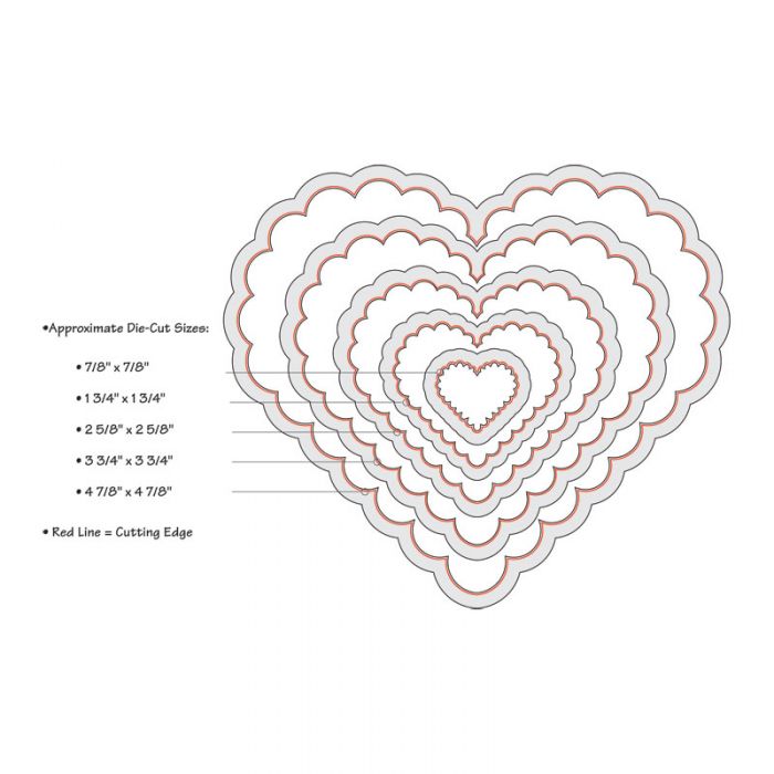 Hearts, Scallop Dies / Suaje de Corte de Corazones Descontinuado Sizzix