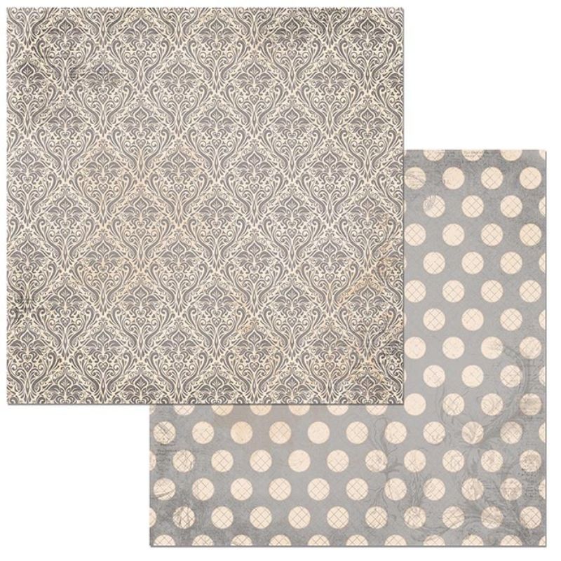 Double-Sided Cardstock Dot Damask Shadow / Hoja de Cartulina Doble Cara Descontinuado BoBunny