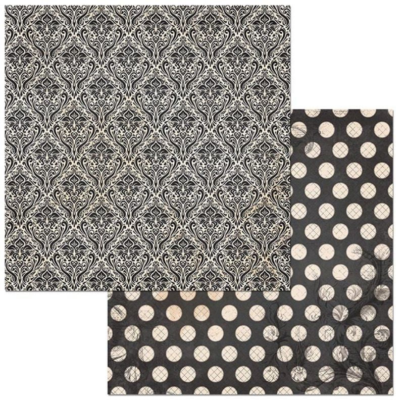 Double-Sided Cardstock Dot Damask Gray / Hojas de Cartulina Doble Cara  BoBunny