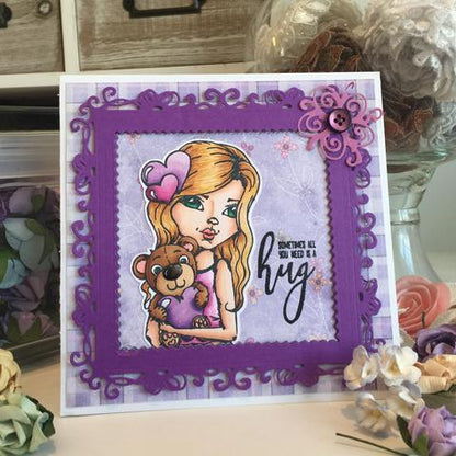 Cling Mounted Rubber Stamps Art Journal Huggable / Sellos Cling Abrazable Sellos LDRS Creative