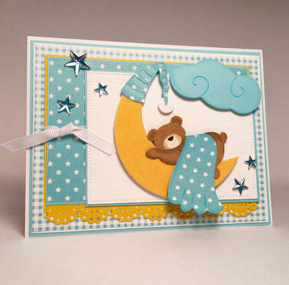Bear on Cloud and MoonDie / Suaje de Oso y Luna Descontinuado Cottage Cutz