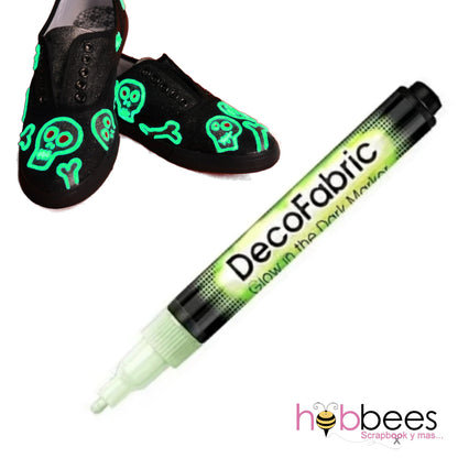 Glow In The Dark Fabric Marker Green / Marcador Brilla en la Obscuridad Verde Descontinuado Marvy Uchida