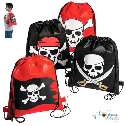 Pirate Drawstring Bags / 12 Bolsas de Tela de Piratas  Fxpress