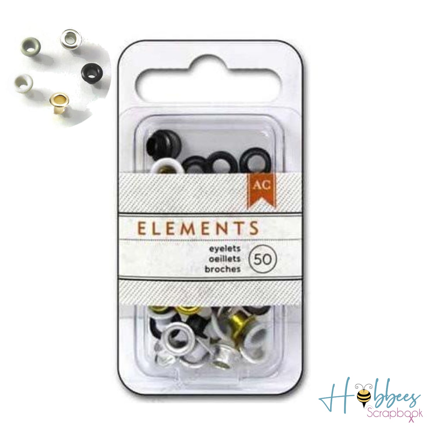 50 Eyelets Neutrals / Ojllos en Colores Neutrales Descontinuado American Crafts