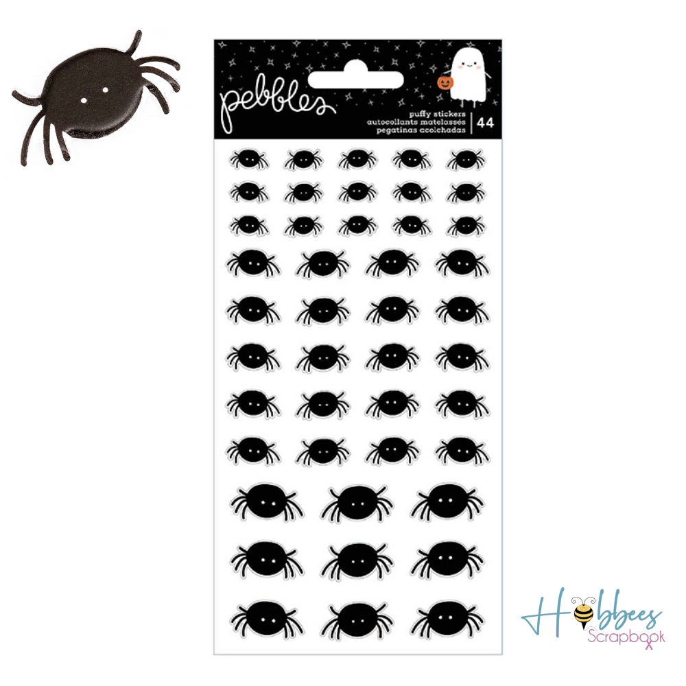 Spooky Puffy Spider Stickers / Estampas en 3D Arañas Descontinuado Pebbles