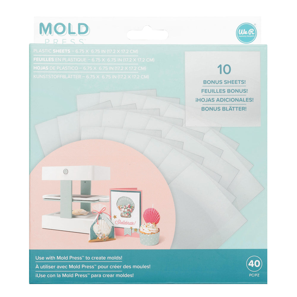 Mold Press Plastic Sheets / 40 Láminas de Plástico para hacer Moldes Accesorios We R Memory Keepers