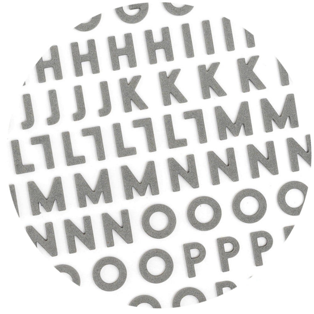 Mold Press Alphabet Stickers / Estampas de Alfabeto 3D Minúsculas Estampas We R Memory Keepers