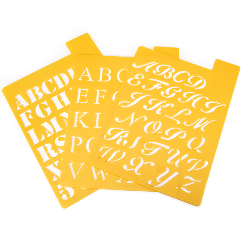 Small Alphabet Stencils / 3 Esténciles de Alfabeto Descontinuado Darice