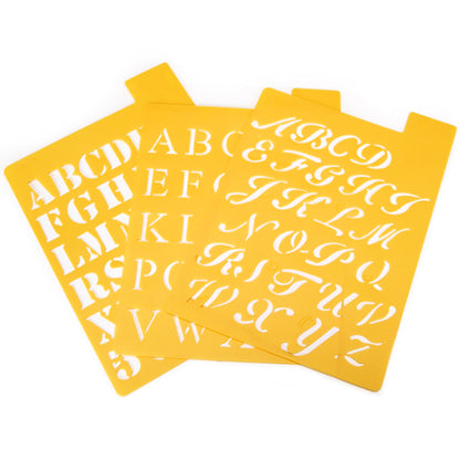Small Alphabet Stencils / 3 Esténciles de Alfabeto Descontinuado Darice