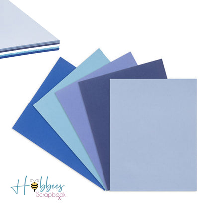 Brilliant Blues Cardstock  / 50 Hojas de Cartulina en Azules T. Carta Descontinuado Core&