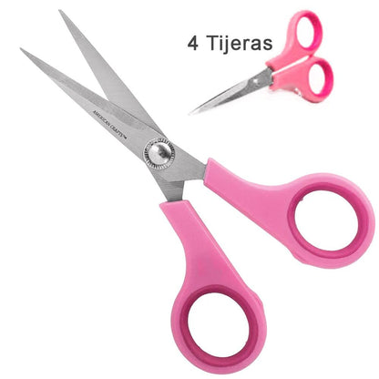 Cutup Scissors / Set de 4 Tijeras Rosas Tijeras / Cutters American Crafts