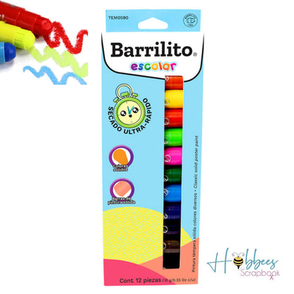 12 Barras de Pintura Témpera de Colores Descontinuado Barrilito