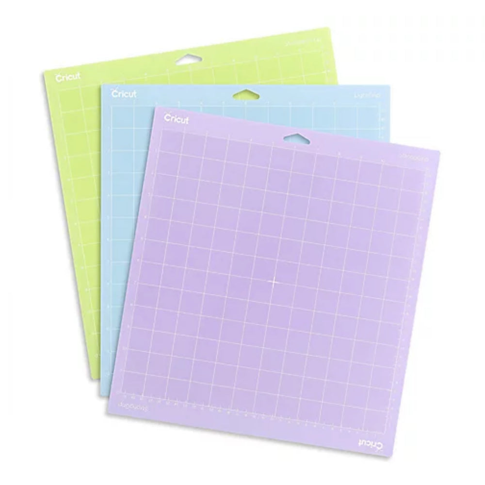 Adhesive Back Cutting Mats 12&quot; X 12&quot; 3 Pkg / Set de Tapetes de Corte verde, morado y azul. Mats para Plotters Cricut