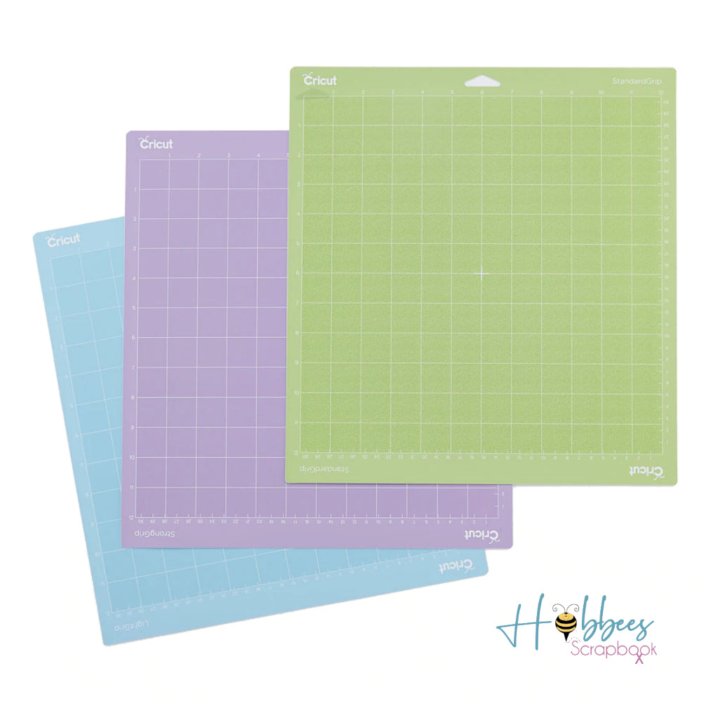 Adhesive Back Cutting Mats 12&quot; X 12&quot; 3 Pkg / Set de Tapetes de Corte verde, morado y azul. Mats para Plotters Cricut