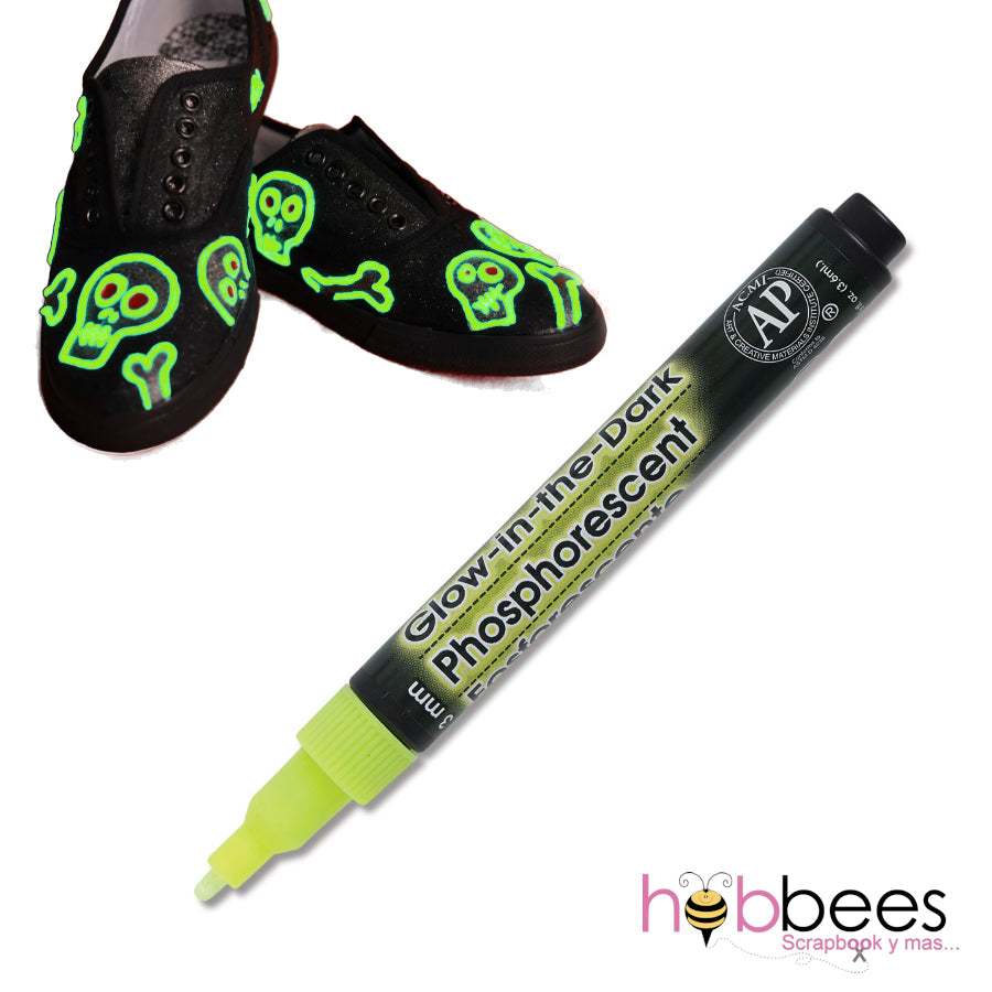 Glow In The Dark Fabric Marker Yellow / Marcador Brilla en la Obscuridad Amarillo Descontinuado Marvy Uchida