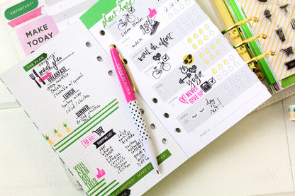 Memory Planner Clear Stamps Fresh Start Food / Sellos de Comida para Agenda Descontinuado Heidi Swapp