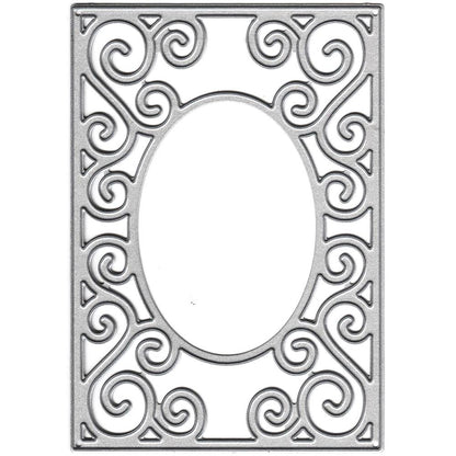 Suaje de Corte de Marco Decorativo / Decorative Rectangle with Oval Frame die Dados de Corte / Suajes / Troqueles Joy Crafts