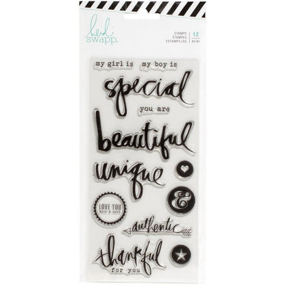 Magnolia Jane Clear Stamp Special Set / Sellos de Polímero  Transparentes Frases Especiales Descontinuado Heidi Swapp
