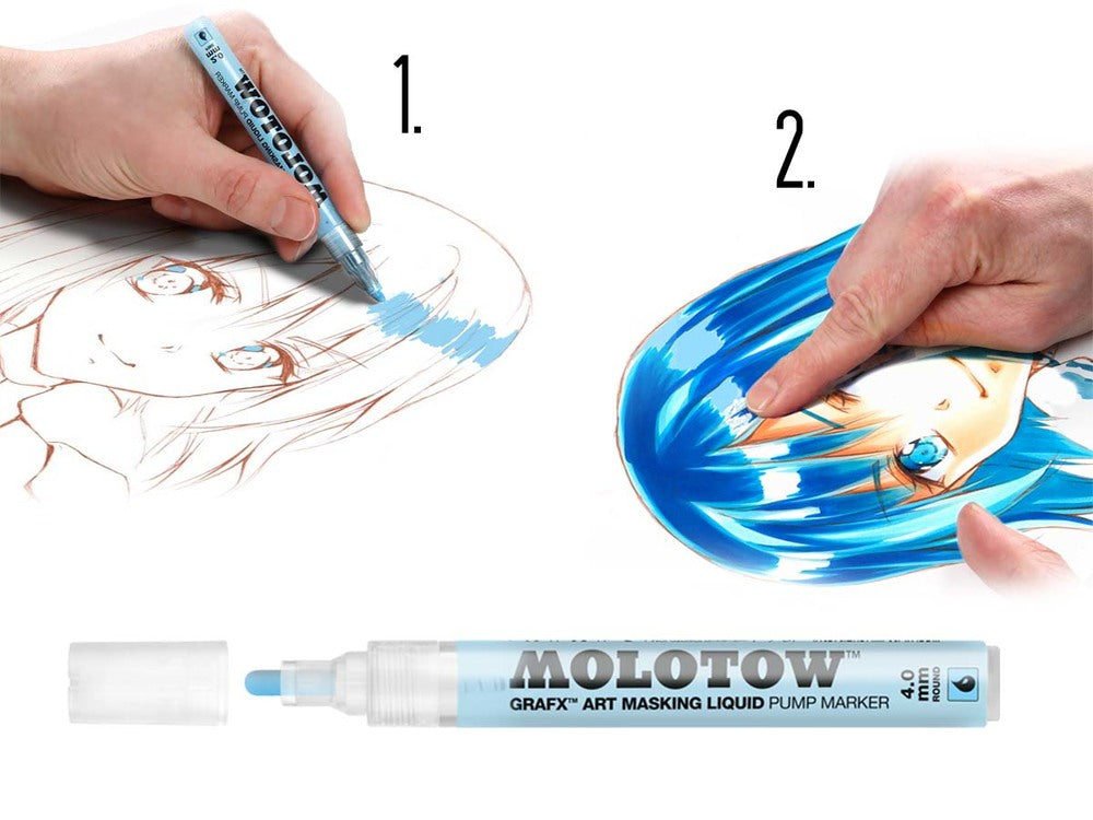 Masking Fluid Refillable Marker 2mm / Marcador Rellenable para Enmascarar Marcadores &amp; Plumones Molotow