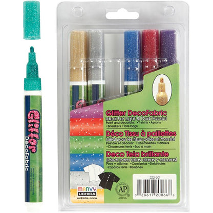 Glitter Fabric Markers 3mm / Marcadores con Brillitos para Tela Marcadores &amp; Plumones Marvy Uchida