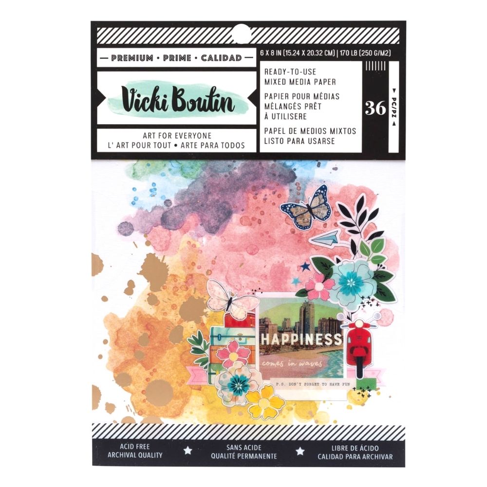 Mixed Media Backgrounds Paper / Block Papel Para Medios Mixtos 6 x 8" Papel Vicki Boutin