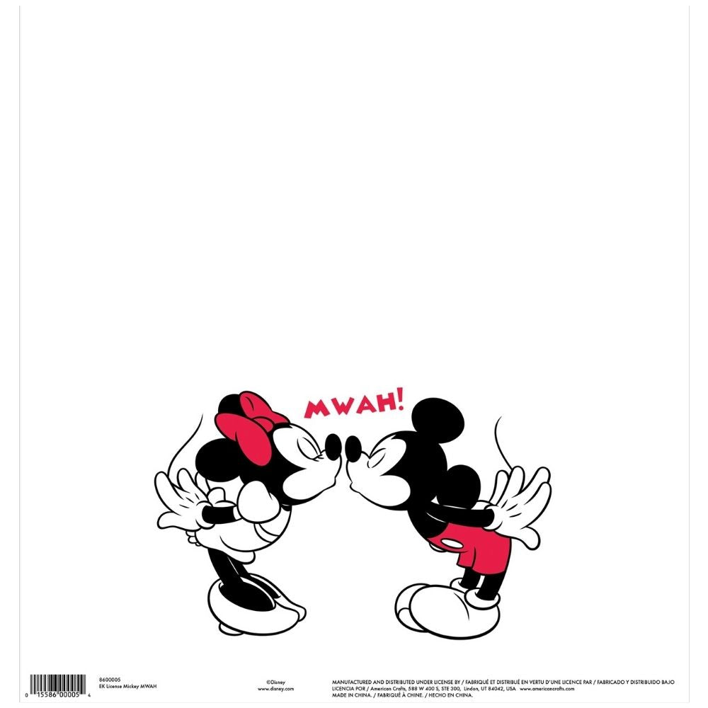 Mickey & Minnie MWAH Cardstock 12 x 12" / Cartulina Estampada Disney Papel, Hojas Sueltas Ek Success