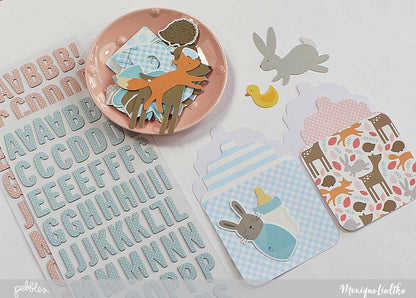 Baby Boy Blossoms 12" x 12" Paper / Cartulina Doble Cara Niño 25 Hojas Descontinuado Pebbles Lullaby