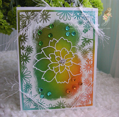 Modern Blooming Frame Stencil / Plantilla Marco de Flores Descontinuado Memory Box