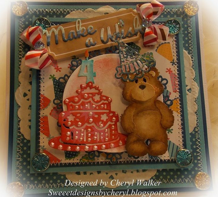 Mr. Snuggles Die /  Suaje de Oso Dados de Corte / Suajes / Troqueles Cottage Cutz