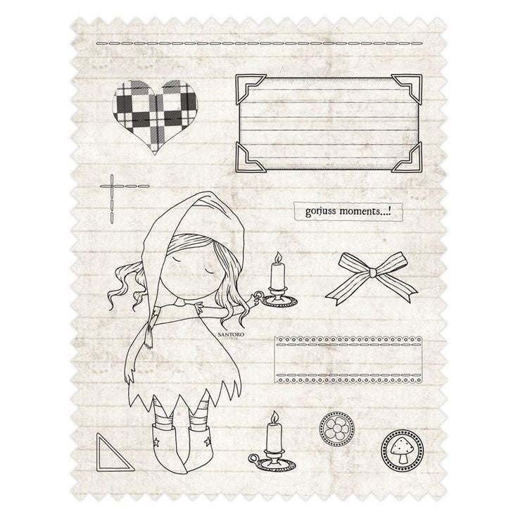 Sellos de Goma Cling Gorjuss / Gorjuss Stamp Night Light Descontinuado Santoro