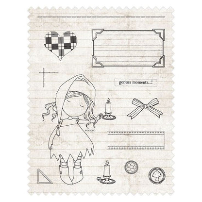 Sellos de Goma Cling Gorjuss / Gorjuss Stamp Night Light Descontinuado Santoro