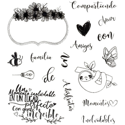 Label Stamps / Sellos de Polímero en Español Descontinuado Stamperia Intl
