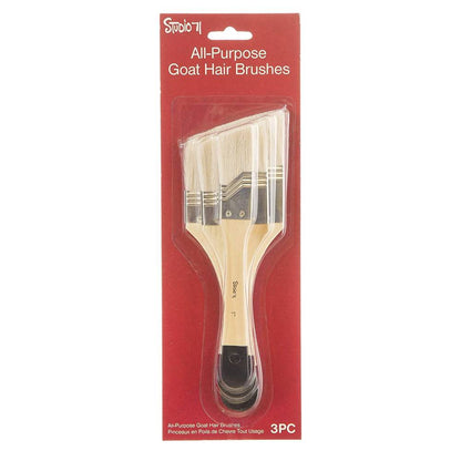 Studio 71 All-Purpose Goat Hair Brushes / Set de 3 Brochas Multiuso Descontinuado Darice