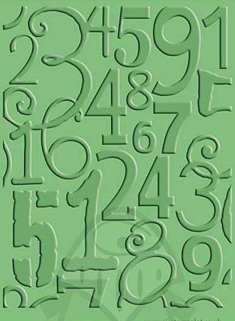 Embossing Folder Number Collage / Folder de Grabado Números Descontinuado Cuttlebug