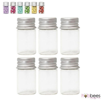 Medium Glass Jars / 6 Frascos de Vidrio Med. con Tapa Metálica Descontinuado We R Memory Keepers